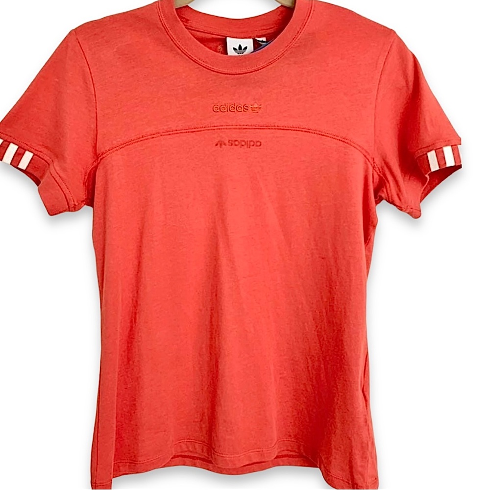 NWT Adidas Originals Women's Short Sleeve Shirt Top Red Orange Size Small